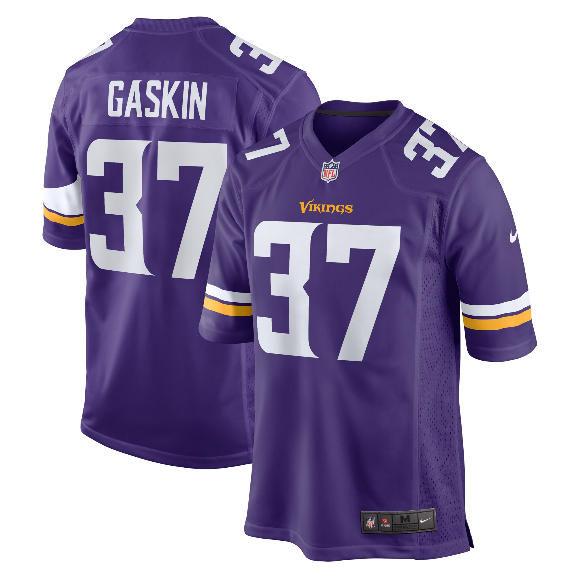 Men's Minnesota Vikings Myles Gaskin Purple Team Game Jersey JS2466 nicesnker