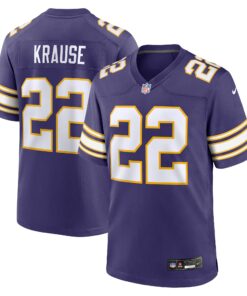 Men's Minnesota Vikings Paul Krause Purple Classic Retired Player Jersey JS3446 nicesnker