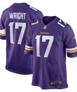 Men's Minnesota Vikings Ryan Wright Purple Game Jersey JS3105 nicesnker
