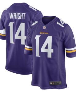 Men's Minnesota Vikings Ryan Wright Purple Game Player Jersey JS3814 nicesnker