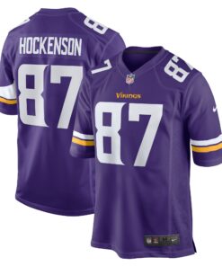 Men's Minnesota Vikings T.J. Hockenson Purple Game Player Jersey JS2052 nicesnker