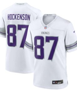 Men's Minnesota Vikings T.J. Hockenson White Alternate Game Player Jersey JS7070 nicesnker