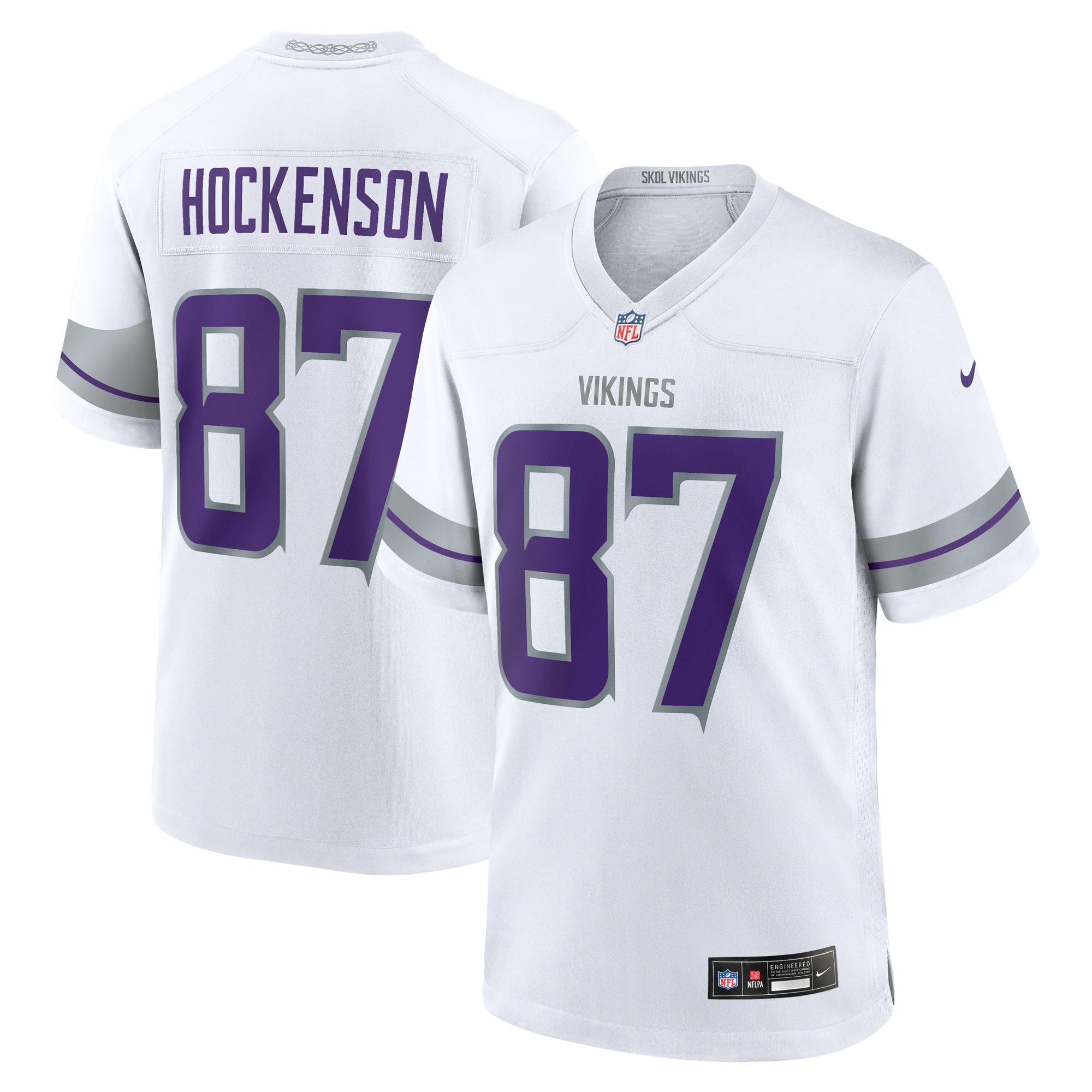 Men's Minnesota Vikings T.J. Hockenson White Alternate Game Player Jersey JS7070 nicesnker