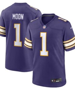 Men's Minnesota Vikings Warren Moon Purple Classic Retired Player Game Jersey JS7821 nicesnker