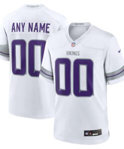 Men's Minnesota Vikings White Alternate Custom Game Jersey JS5930 nicesnker