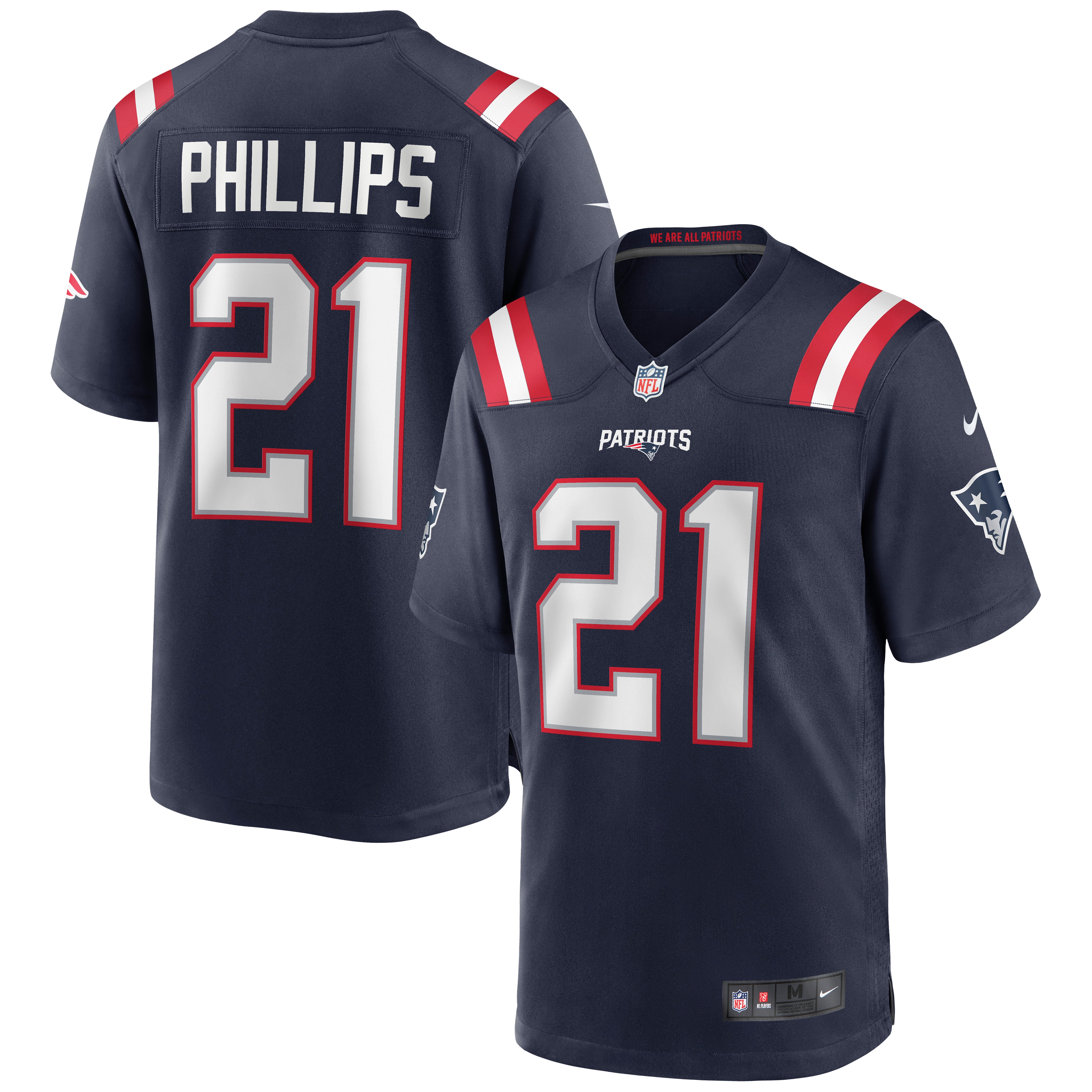 Men's New England Patriots Adrian Phillips Navy Game Jersey JS6431 nicesnker
