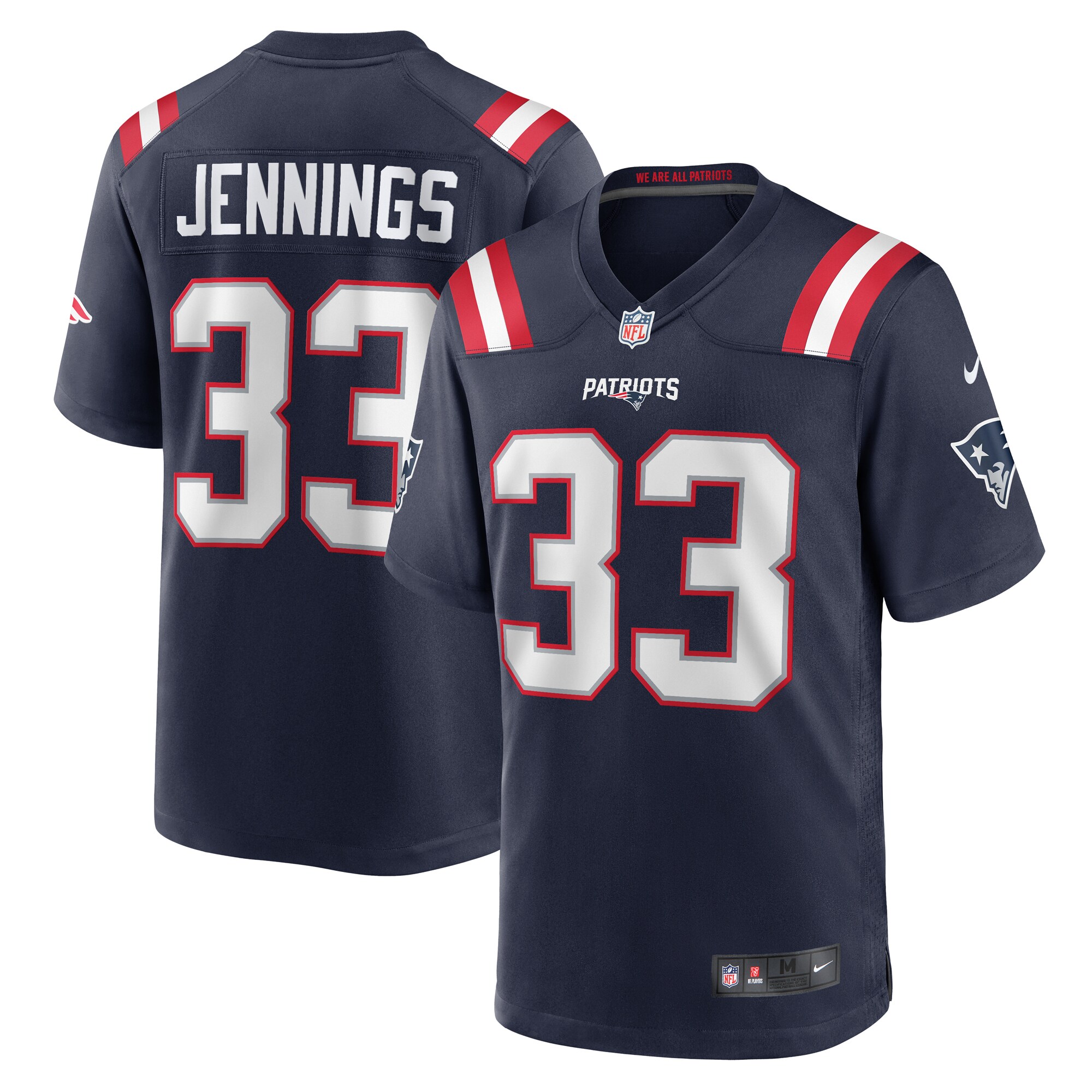 Men's New England Patriots Anfernee Jennings Navy Team Game Jersey JS9430 nicesnker
