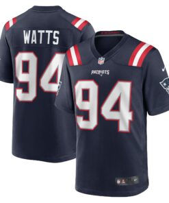 Men's New England Patriots Armon Watts Navy Game Jersey JS8076 nicesnker
