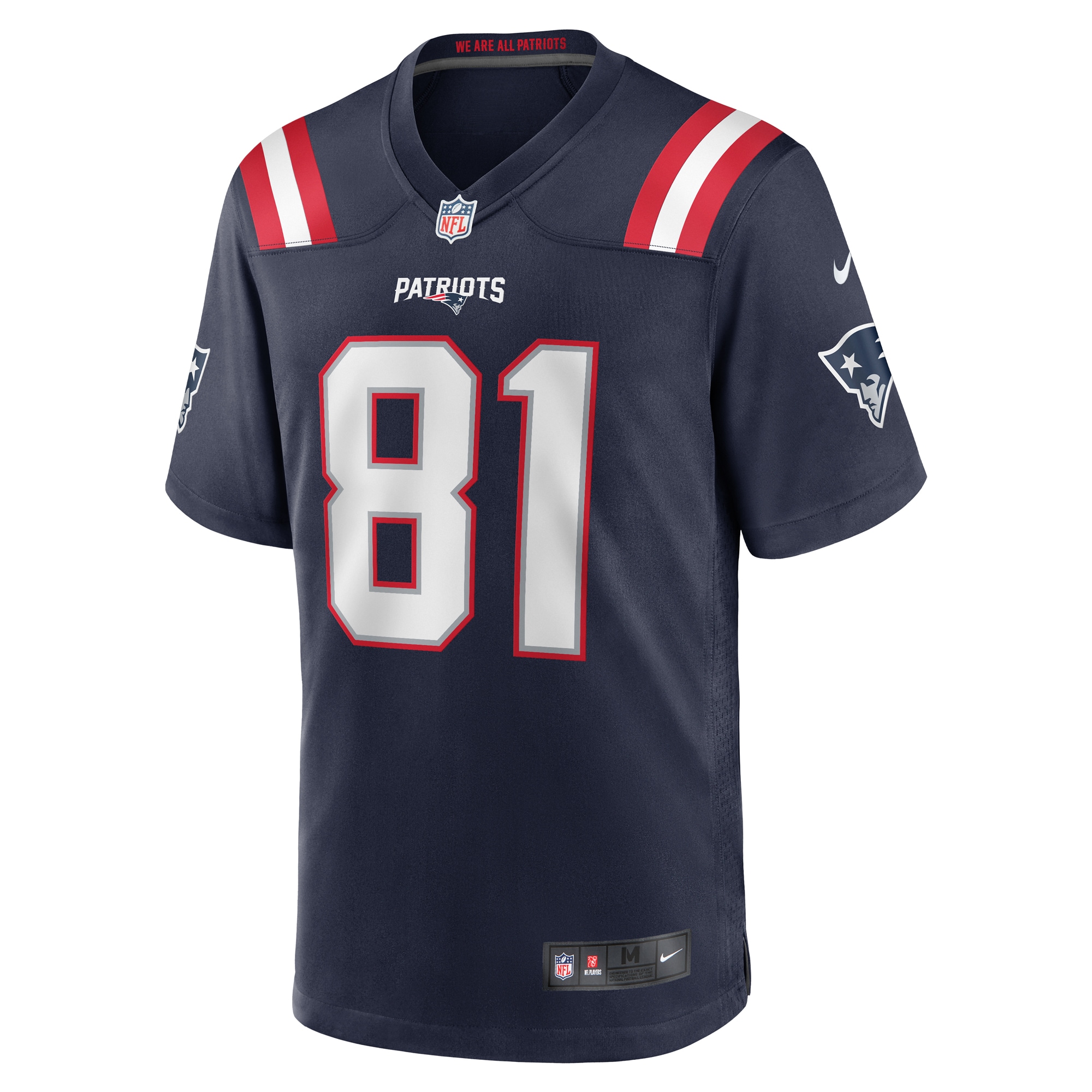 Men's New England Patriots Austin Hooper Navy Game Jersey JS5056 nicesnker - Image 2