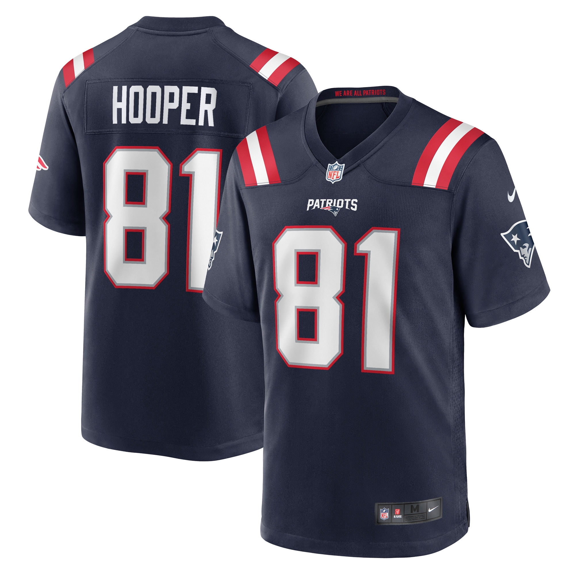 Men's New England Patriots Austin Hooper Navy Game Jersey JS5056 nicesnker