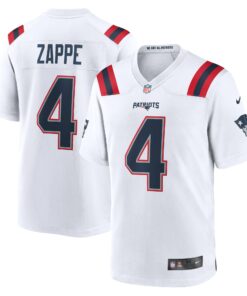 Men's New England Patriots Bailey Zappe White Game Player Jersey JS5037 nicesnker