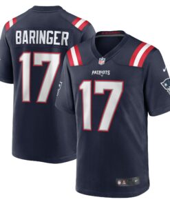 Men's New England Patriots Bryce Baringer Navy Team Game Jersey JS7939 nicesnker