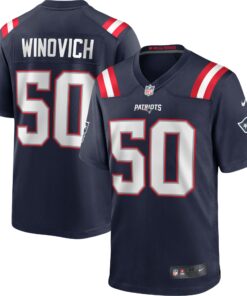 Men's New England Patriots Chase Winovich Navy Game Player Jersey JS6593 nicesnker