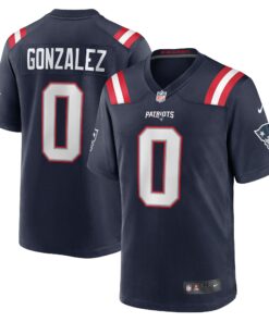 Men's New England Patriots Christian Gonzalez Navy Team Game Jersey JS9264 nicesnker