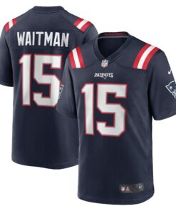 Men's New England Patriots Corliss Waitman Navy Game Jersey JS9420 nicesnker