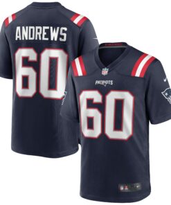 Men's New England Patriots David Andrews Navy Game Jersey JS3081 nicesnker