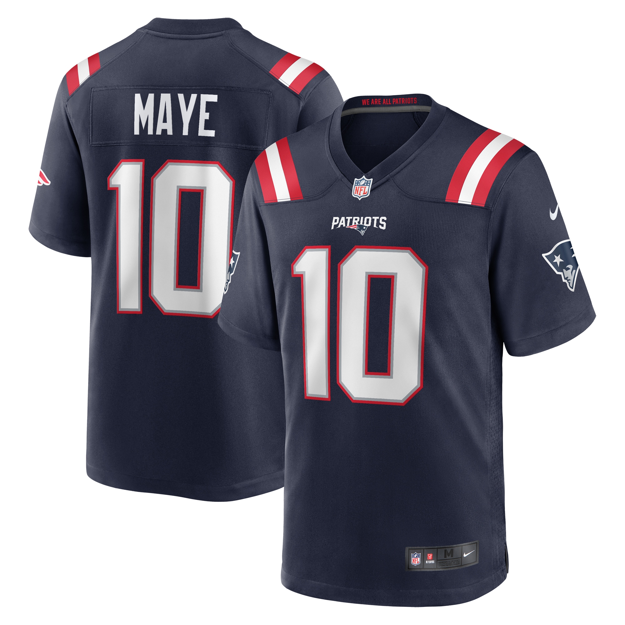 Men's New England Patriots Drake Maye Navy Player Game Jersey JS7772 nicesnker