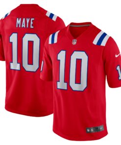 Men's New England Patriots Drake Maye Red Player Game Jersey JS8545 nicesnker