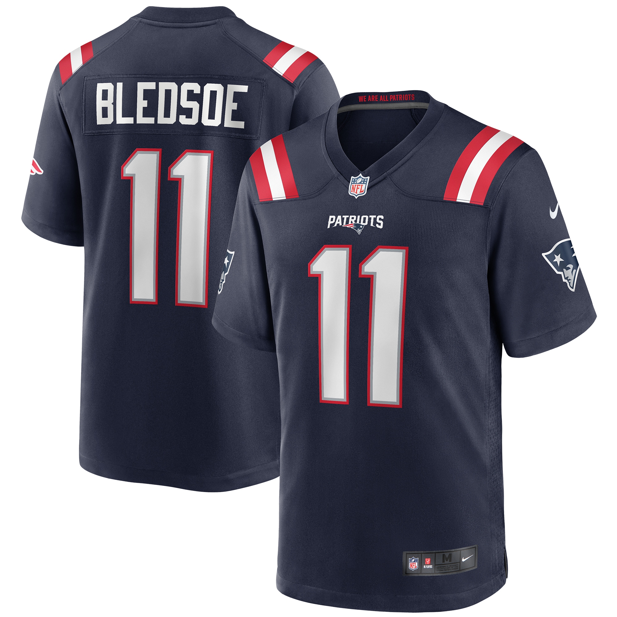 Men's New England Patriots Drew Bledsoe Navy Game Retired Player Jersey JS5367 nicesnker