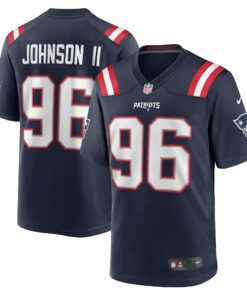 Men's New England Patriots Eric Johnson II Navy Game Jersey JS6433 nicesnker