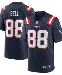 Men's New England Patriots Jaheim Bell Navy Game Jersey JS4945 nicesnker