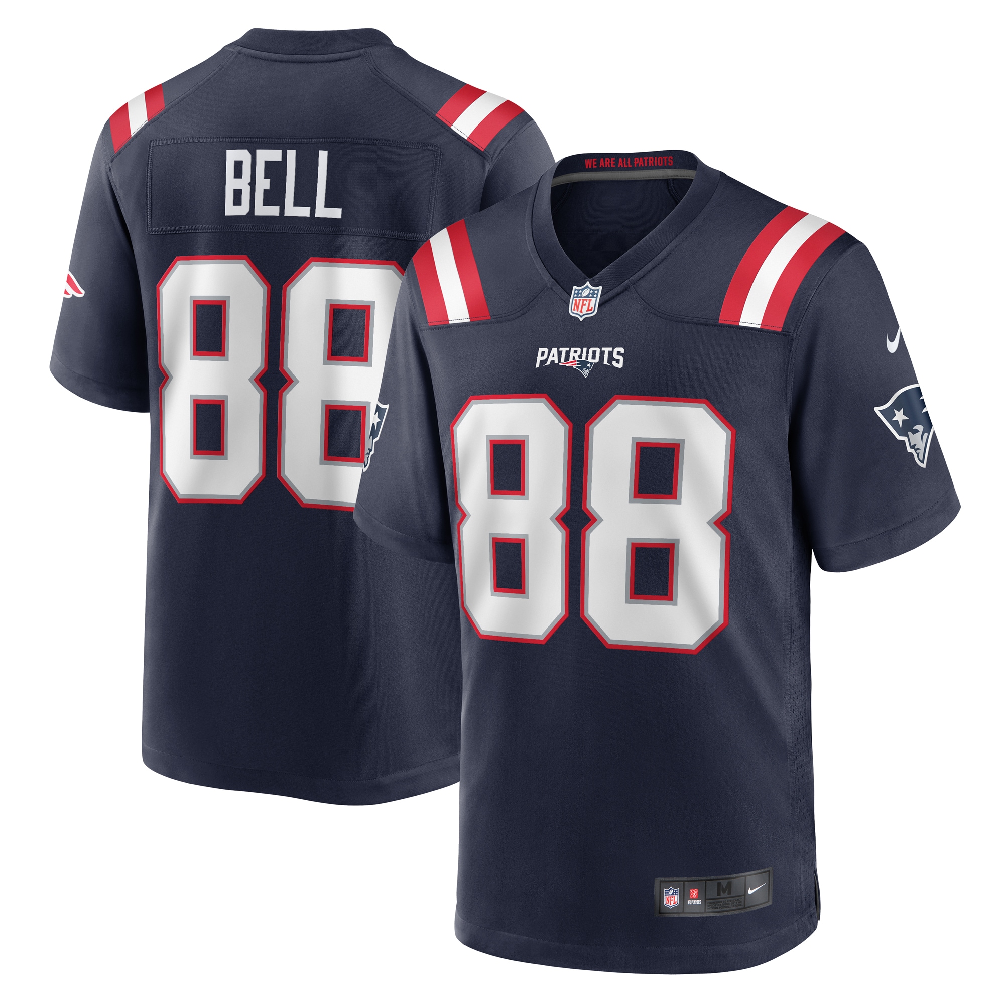Men's New England Patriots Jaheim Bell Navy Game Jersey JS4945 nicesnker