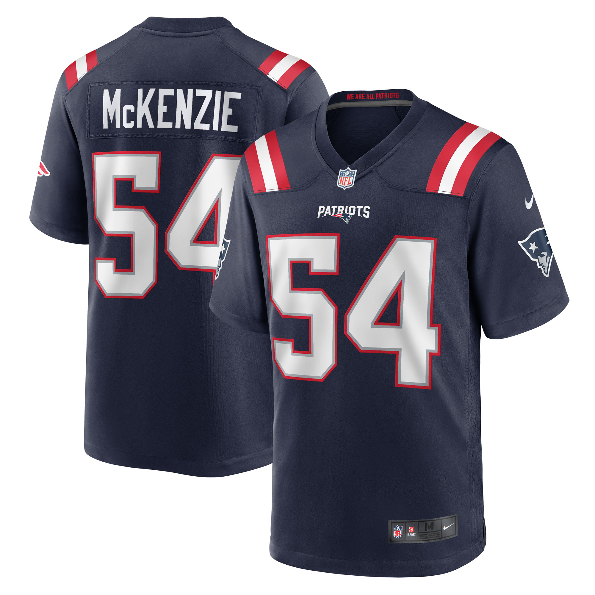 Men's New England Patriots Jalen McKenzie Navy Team Game Jersey JS1650 nicesnker