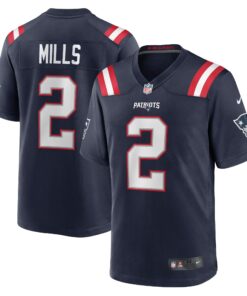 Men's New England Patriots Jalen Mills Navy Game Player Jersey JS9077 nicesnker