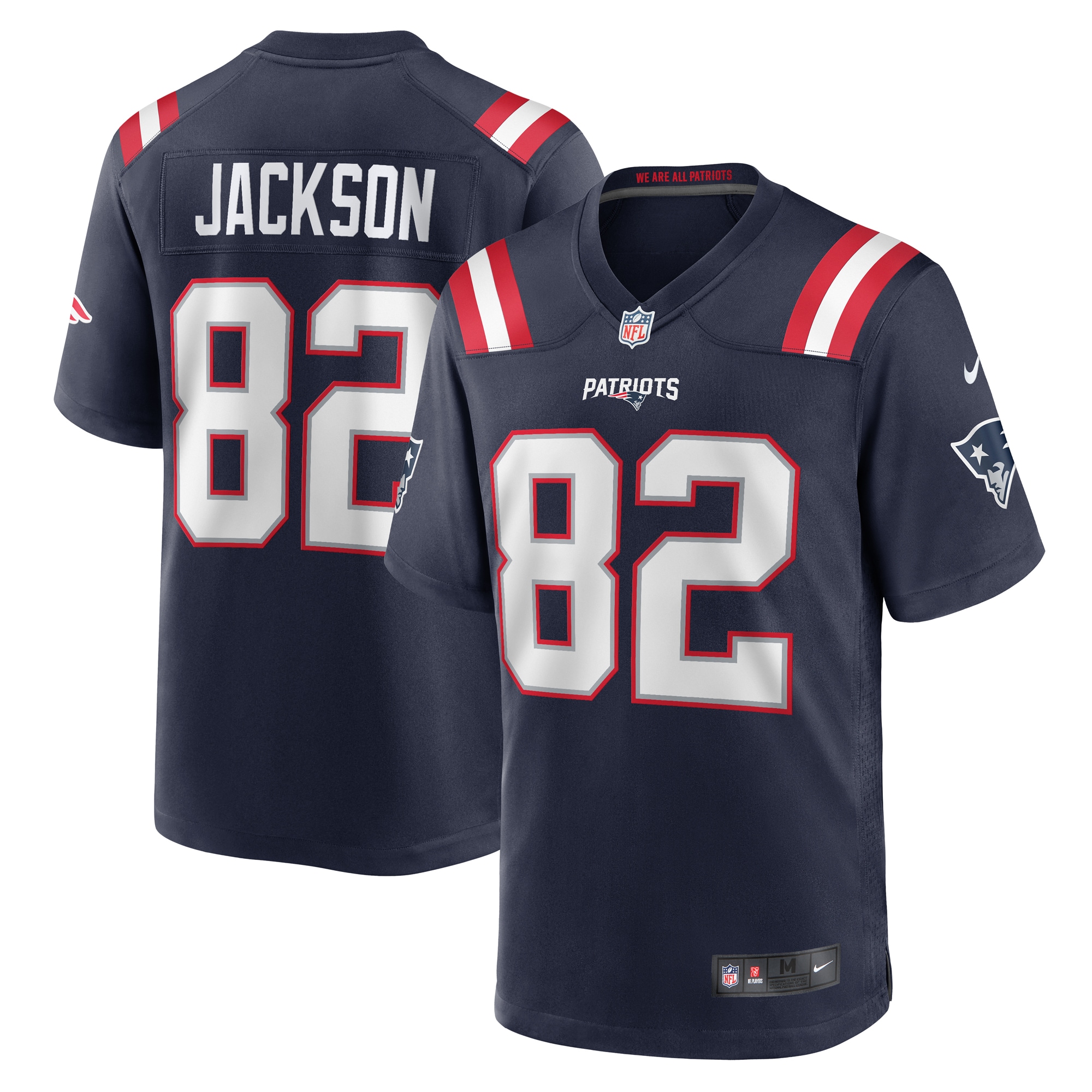 Men's New England Patriots JaQuae Jackson Navy Game Jersey JS9437 nicesnker