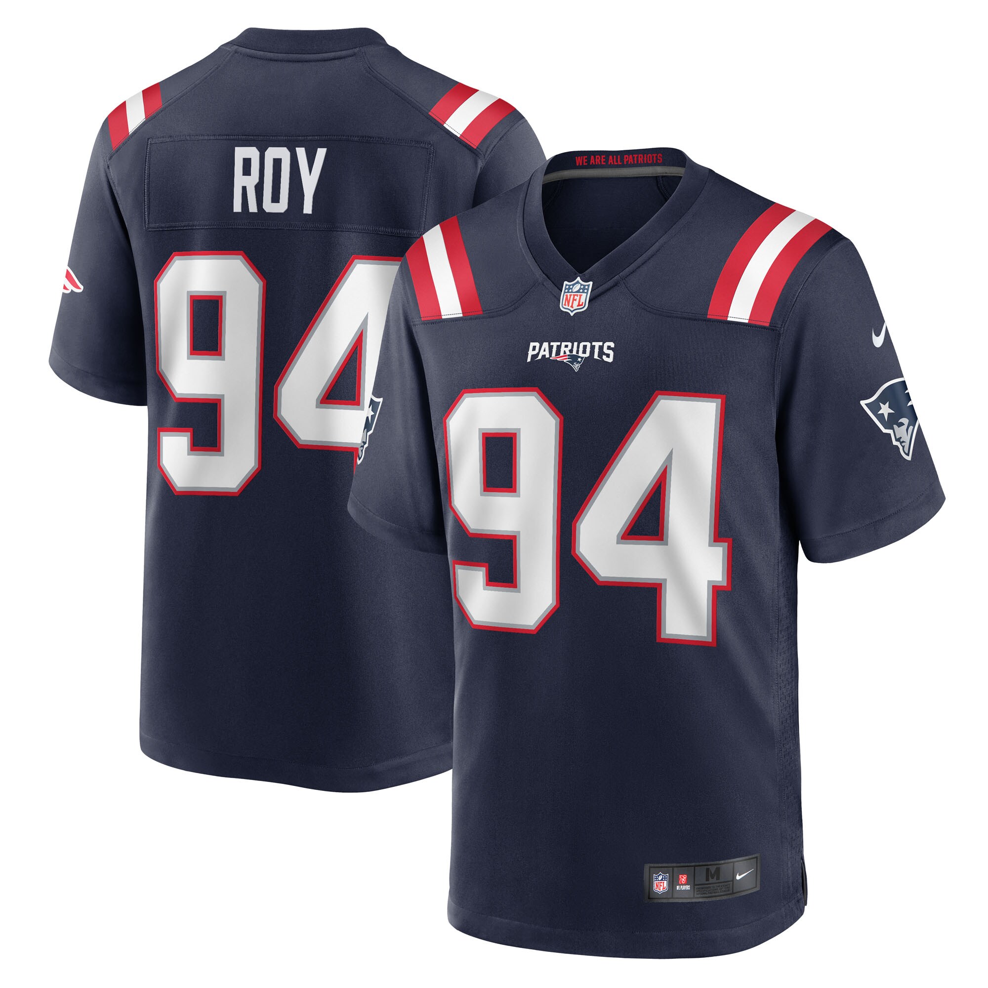 Men's New England Patriots Jaquelin Roy Navy Team Game Jersey JS8054 nicesnker