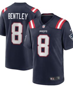 Men's New England Patriots Ja'Whaun Bentley Navy Game Player Jersey JS7873 nicesnker