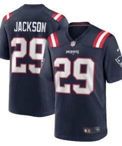 Men's New England Patriots JC Jackson Navy Game Jersey JS7501 nicesnker