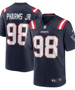 Men's New England Patriots Jeremiah Pharms Jr. Navy Game Jersey JS1799 nicesnker