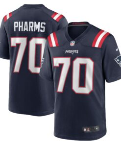Men's New England Patriots Jeremiah Pharms Jr. Navy Team Game Jersey JS6224 nicesnker