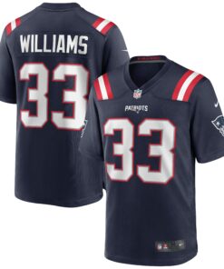 Men's New England Patriots Joejuan Williams Navy Game Jersey JS4478 nicesnker