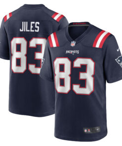 Men's New England Patriots John Jiles Navy Team Game Jersey JS6992 nicesnker