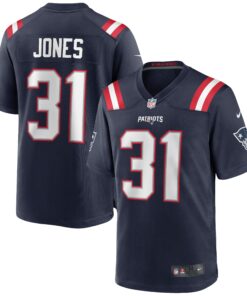 Men's New England Patriots Jonathan Jones Navy Game Jersey JS8887 nicesnker