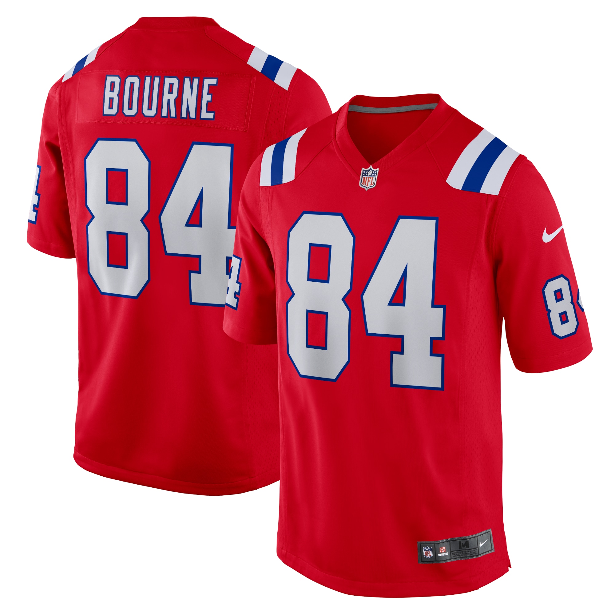 Men's New England Patriots Kendrick Bourne Red Game Jersey JS9674 nicesnker