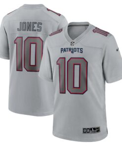 Men's New England Patriots Mac Jones Gray Atmosphere Fashion Game Jersey JS5141 nicesnker
