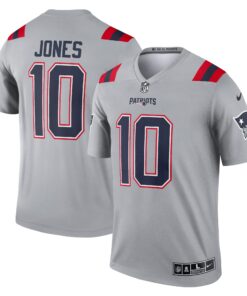 Men's New England Patriots Mac Jones Gray Inverted Legend Player Performance Top JS1994 nicesnker