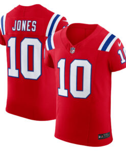 Men's New England Patriots Mac Jones Red Alternate Vapor F.U.S.E. Elite Jersey JS7904 nicesnker