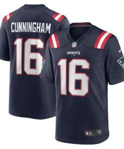 Men's New England Patriots Malik Cunningham Navy Team Game Jersey JS3885 nicesnker
