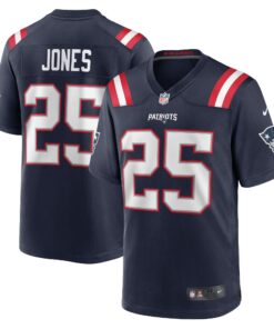 Men's New England Patriots Marcus Jones Navy Game Player Jersey JS3928 nicesnker