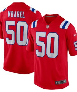 Men's New England Patriots Mike Vrabel Red Retired Player Alternate Game Jersey JS3142 nicesnker