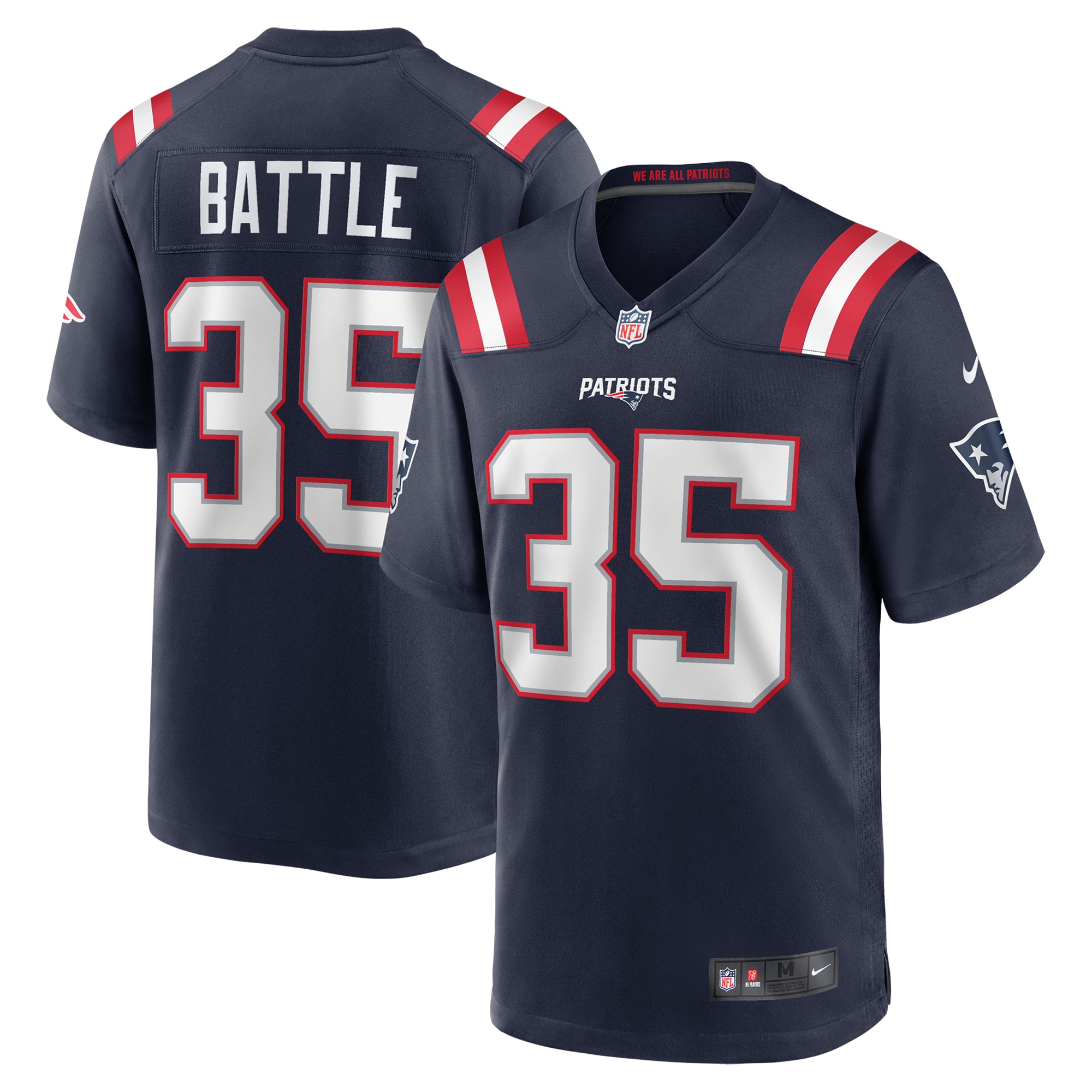 Men's New England Patriots Miles Battle Navy Game Jersey JS4098 nicesnker