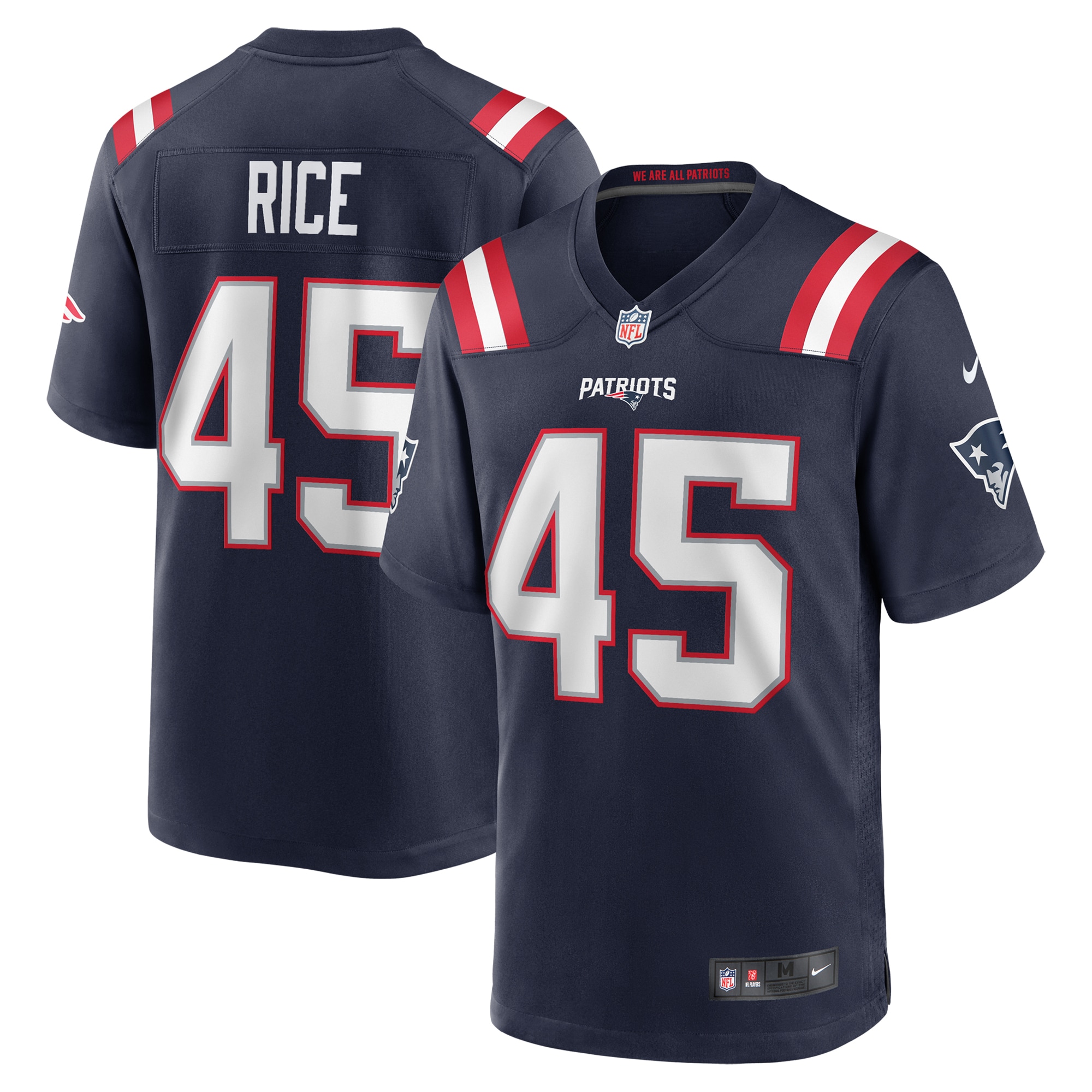 Men's New England Patriots Monty Rice Navy Game Jersey JS8624 nicesnker