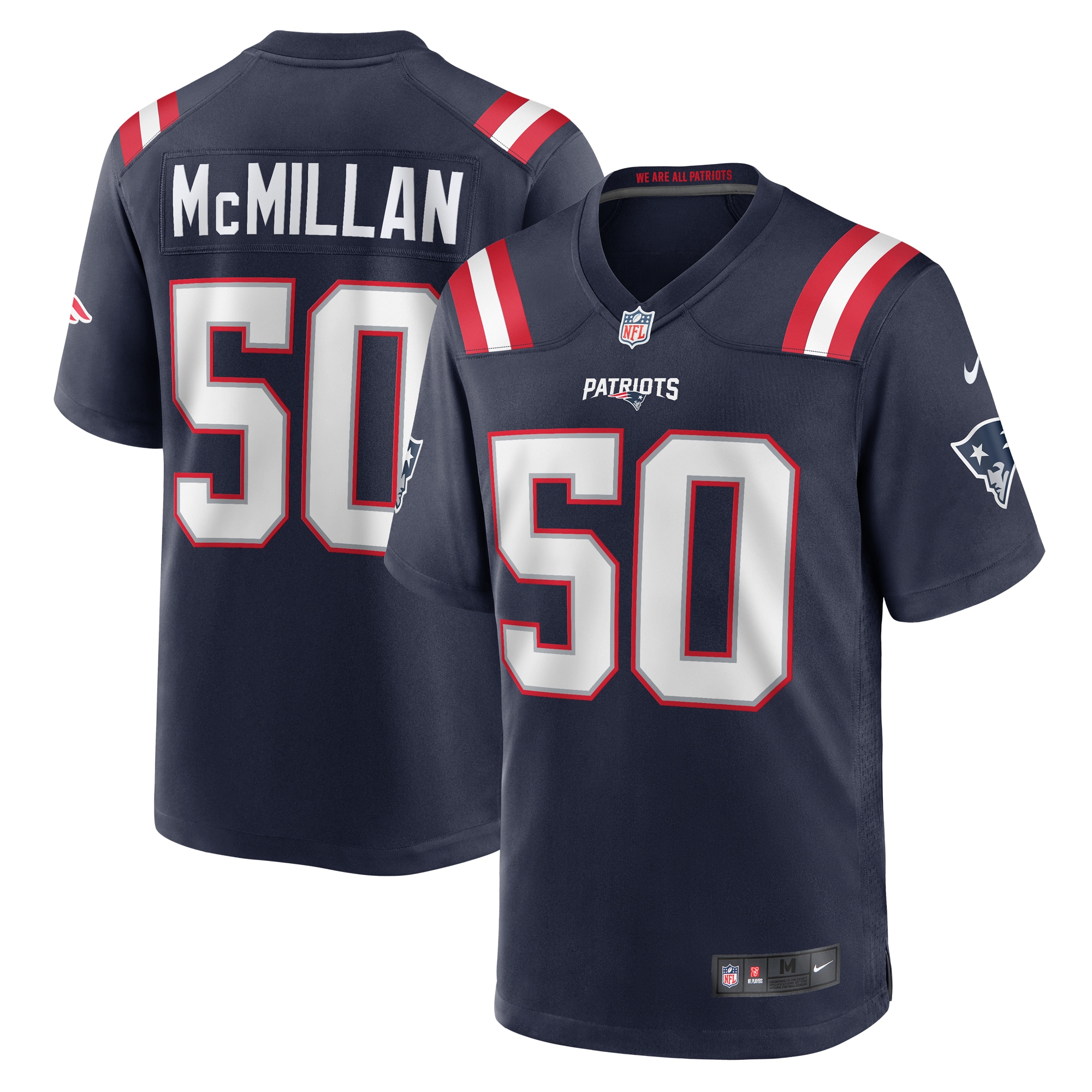 Men's New England Patriots Raekwon McMillan Navy Home Game Player Jersey JS1644 nicesnker