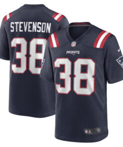 Men's New England Patriots Rhamondre Stevenson Navy Game Jersey JS3776 nicesnker