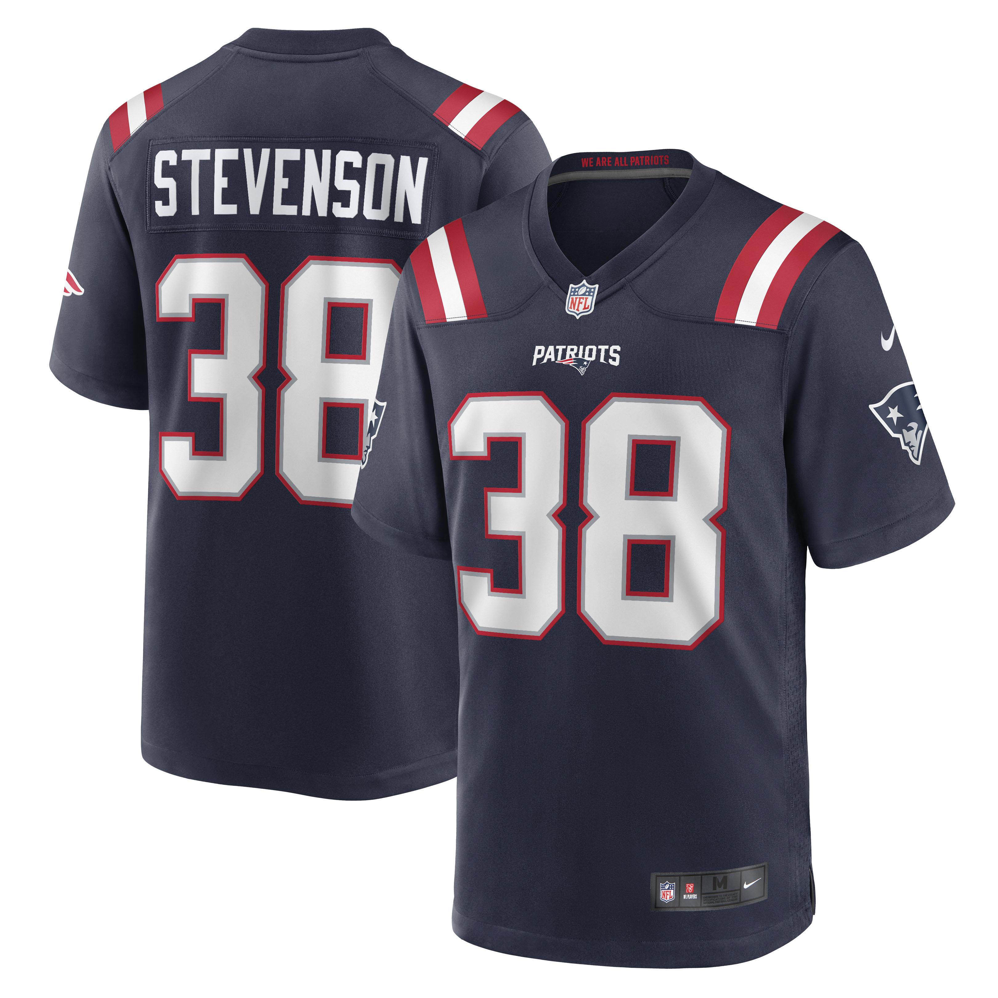 Men's New England Patriots Rhamondre Stevenson Navy Game Jersey JS3776 nicesnker