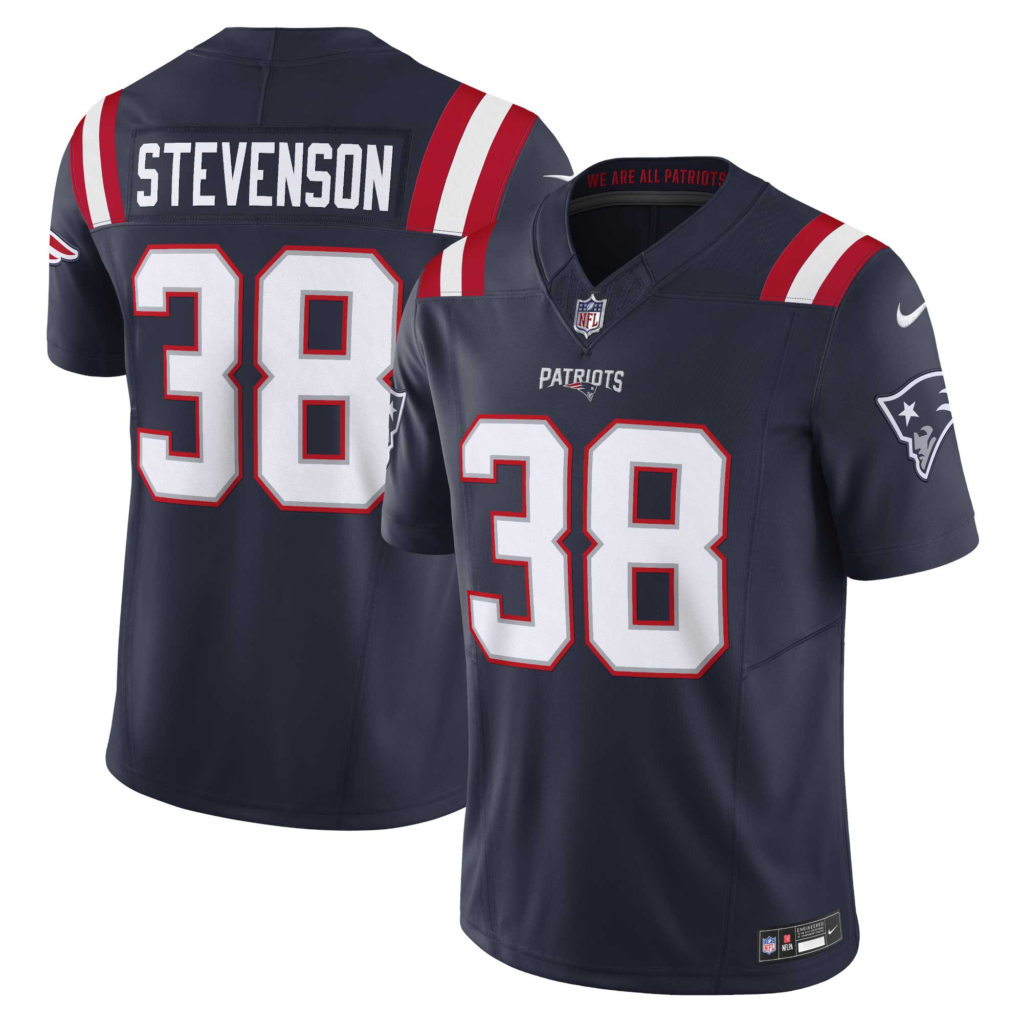 Men's New England Patriots Rhamondre Stevenson Navy Vapor F.U.S.E. Limited Jersey JS5376 nicesnker